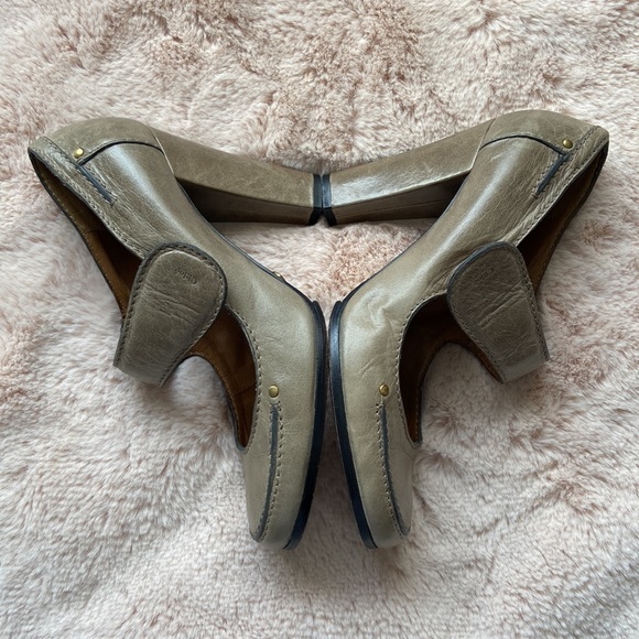 Chloe Mary Jane Leather Block Heels Pumps Shoes Taupe EU 40 US 10 - Picture 8 of 17